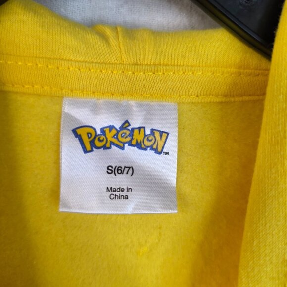 Pokemon Pikachu Yellow Hoodie Jacket S 6/7 Kids Cotton Blend - Picture 4 of 6